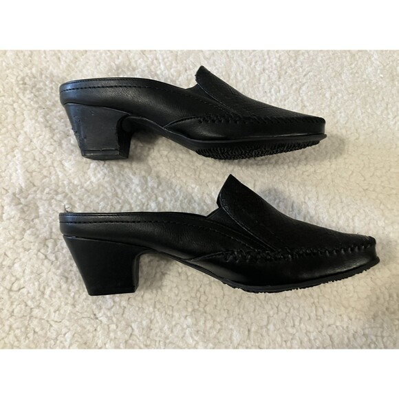 RIALTO VETTE Black Croc Embossed Mules Clogs Size 9.5M Slip-On Comfort Heel - Picture 5 of 11